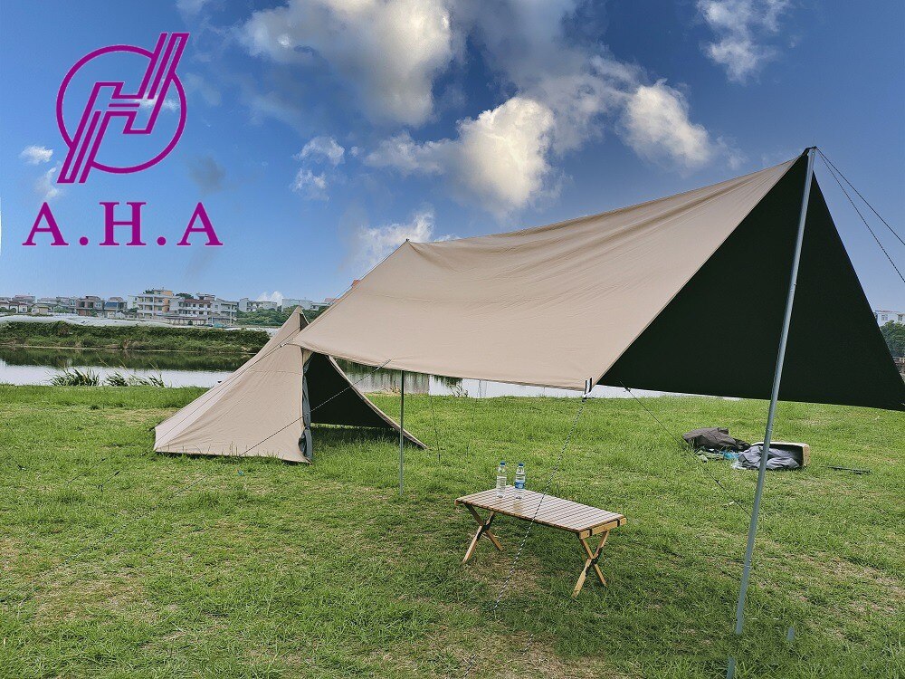 Cheap Goat Tents Outdoor Indian pyramid camping tent thickened black glue double layer storm proof camping tent sunshade windproof convenient   